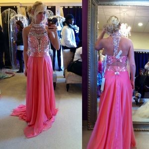 Coral pink  Rachel Allen prom dress